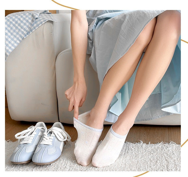No Show Socks for Women | Cotton Non Slip Invisible Socks