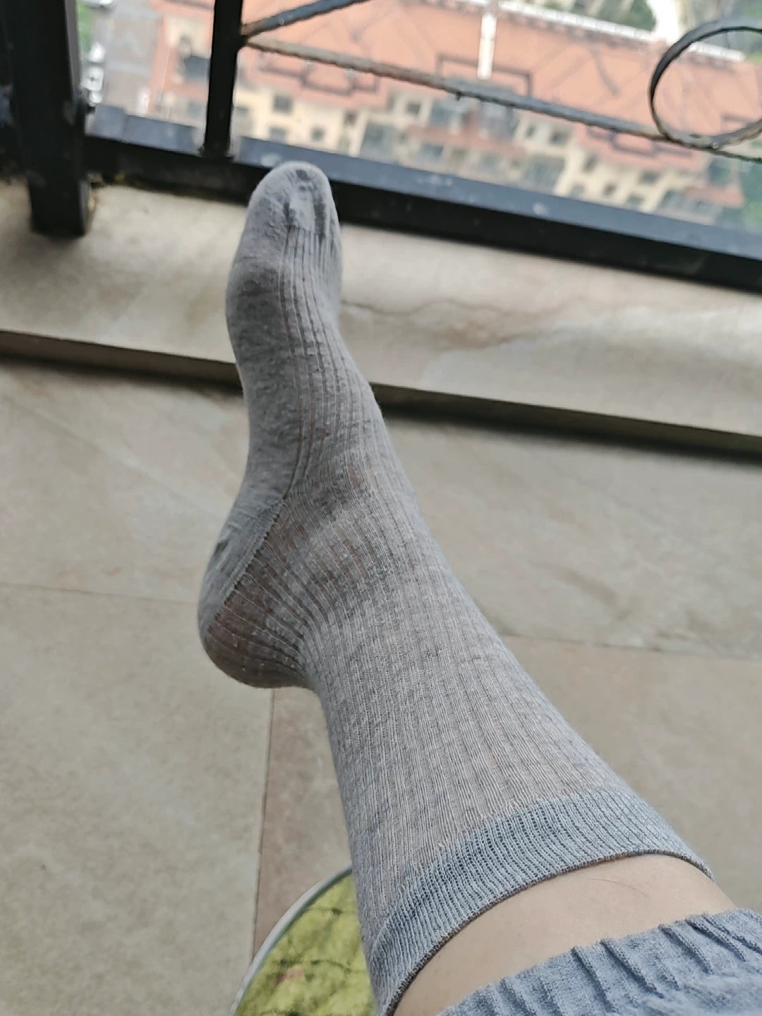 Cozy Vertical Stripe Crew Socks | Solid Cotton Women's Winter Socks