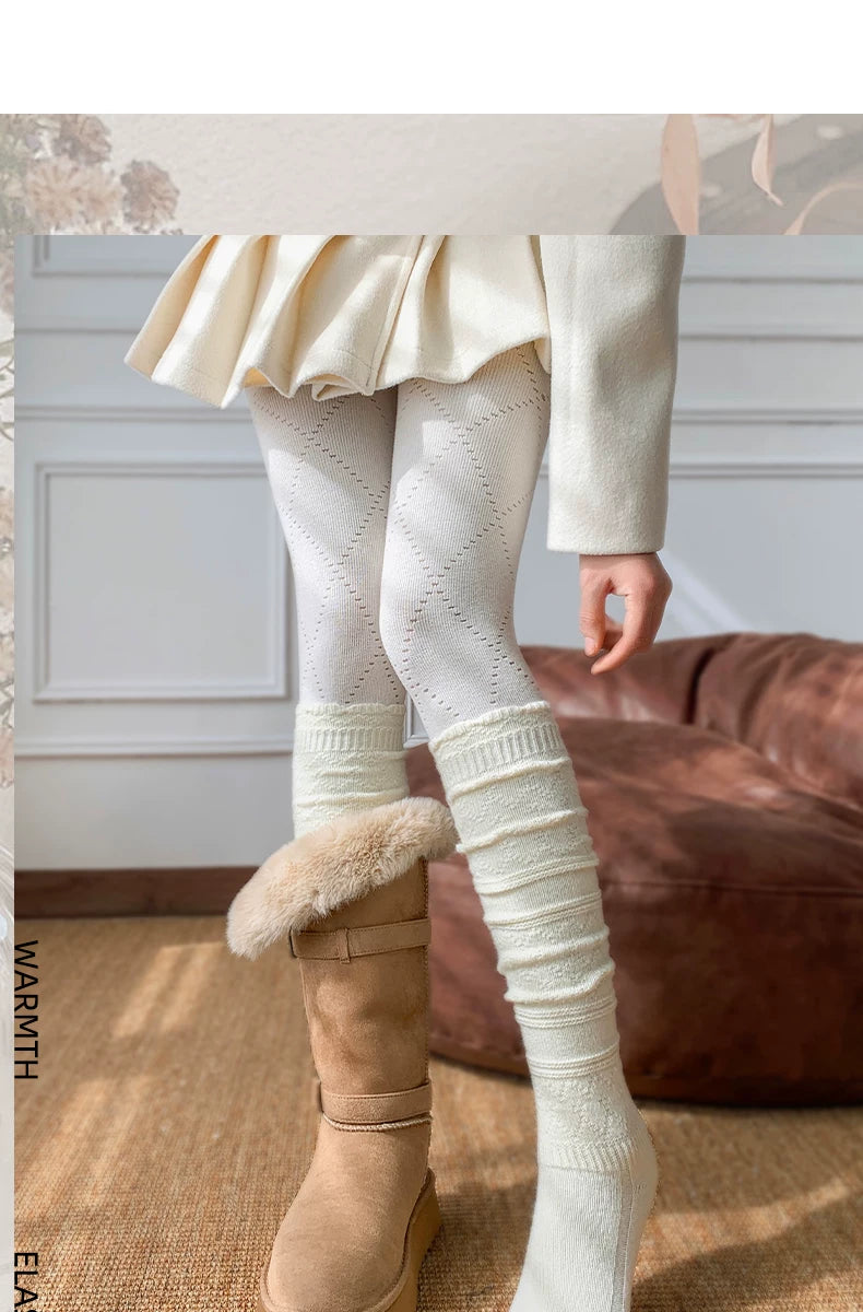 Cozy Cotton Calf Socks for Women | Warm Winter Knit Socks