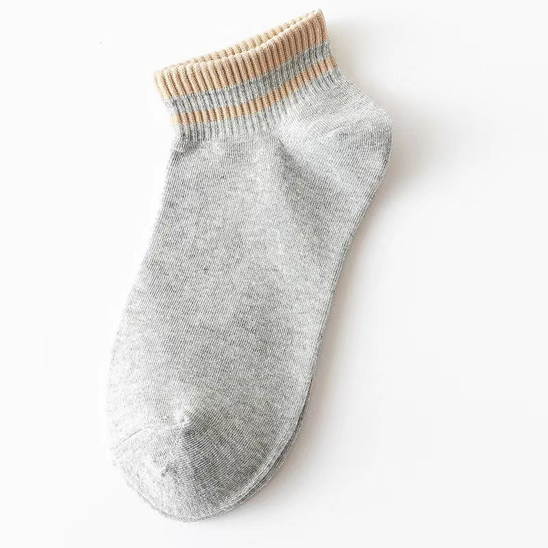Striped Ankle Socks for Women | Breathable Cotton Casual Summer Socks