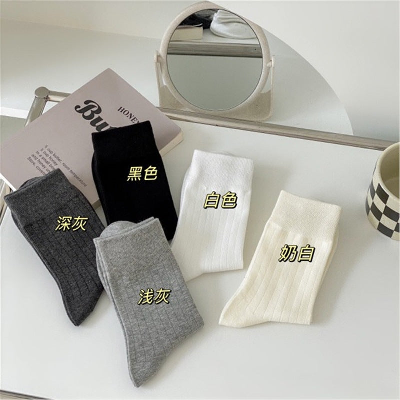 Ribbed Cotton Crew Socks for Women | Breathable Everyday Socks