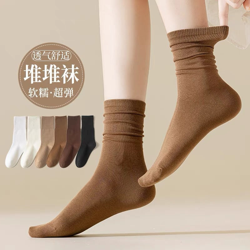 Slouch Crew Socks for Women | Soft Neutral Meillard Everyday Socks