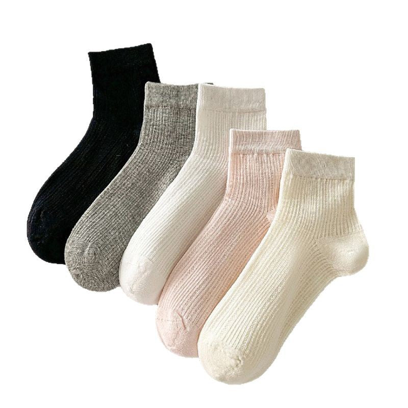 Breathable Mesh Ankle Socks for Women | Solid Ballet Summer Socks