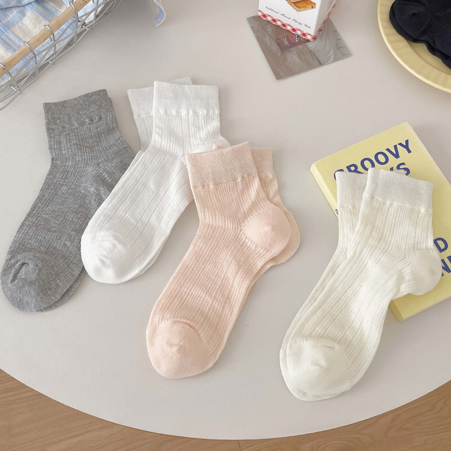 Breathable Mesh Ankle Socks for Women | Solid Ballet Summer Socks