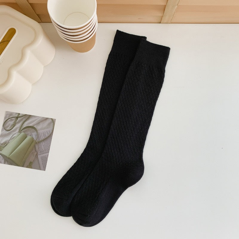 Solid Cozy Calf Socks for Women | Warm Knee High Winter Socks