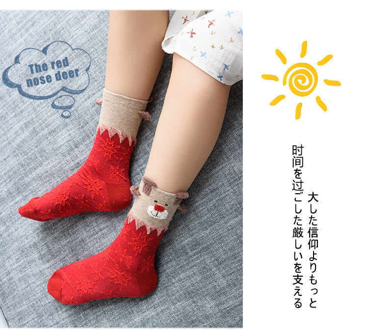 3D Reindeer Christmas Novelty Crew Socks for Women