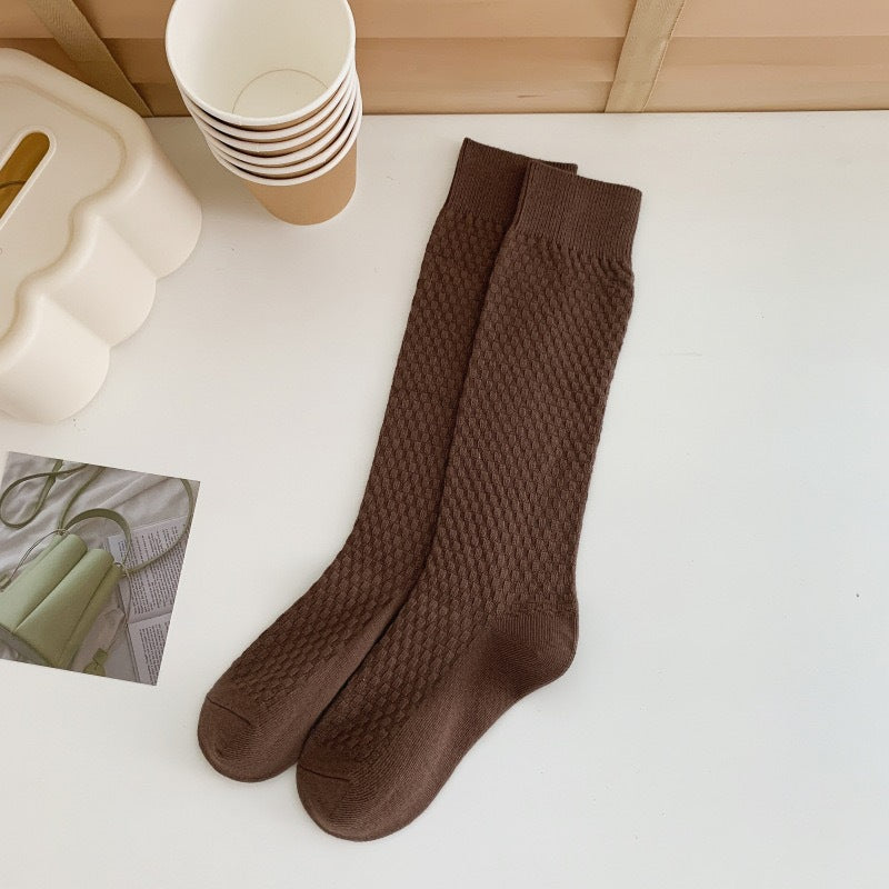 Solid Cozy Calf Socks for Women | Warm Knee High Winter Socks