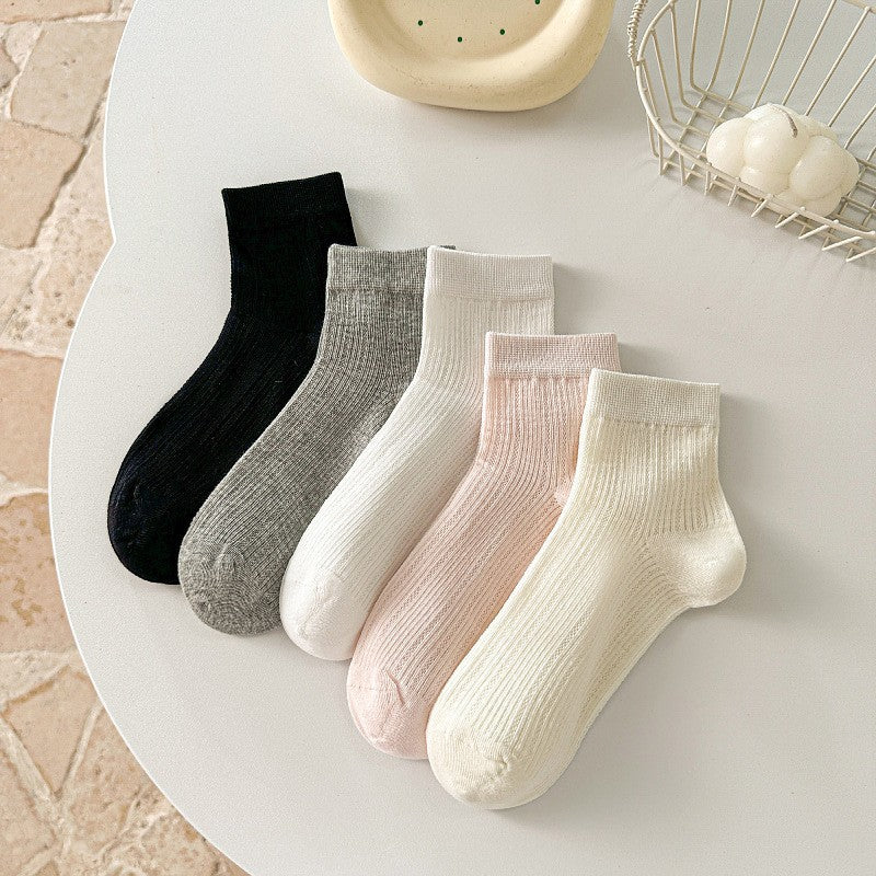 Breathable Mesh Ankle Socks for Women | Solid Ballet Summer Socks