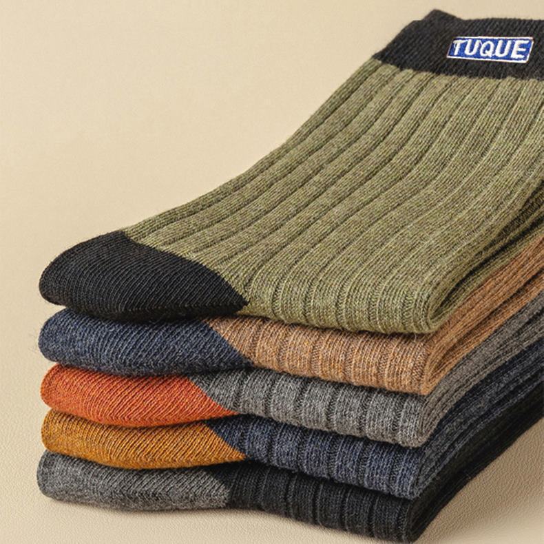 Men's Colorblock Crew Socks | Breathable Moisture Wicking Winter Socks