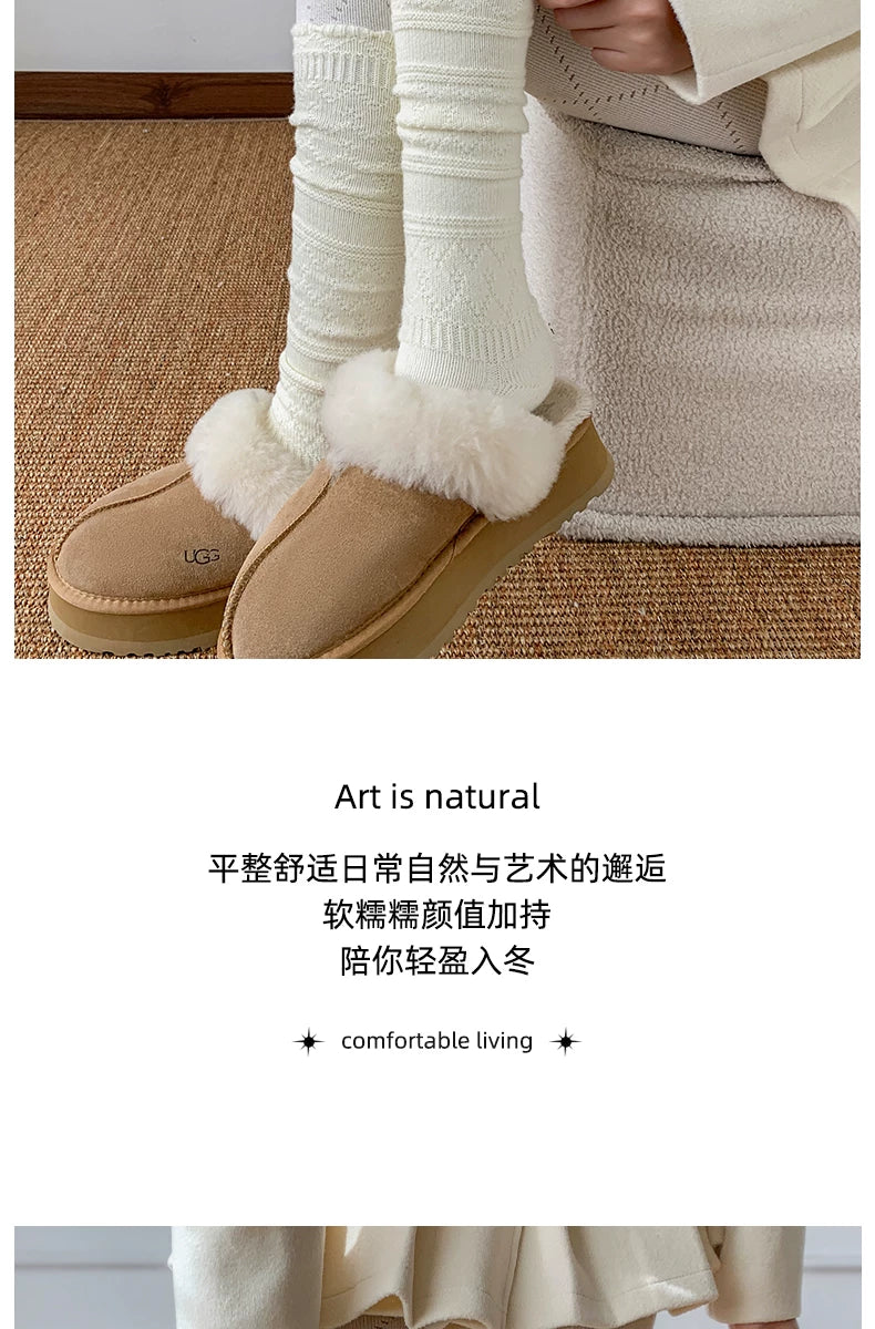 Cozy Cotton Calf Socks for Women | Warm Winter Knit Socks