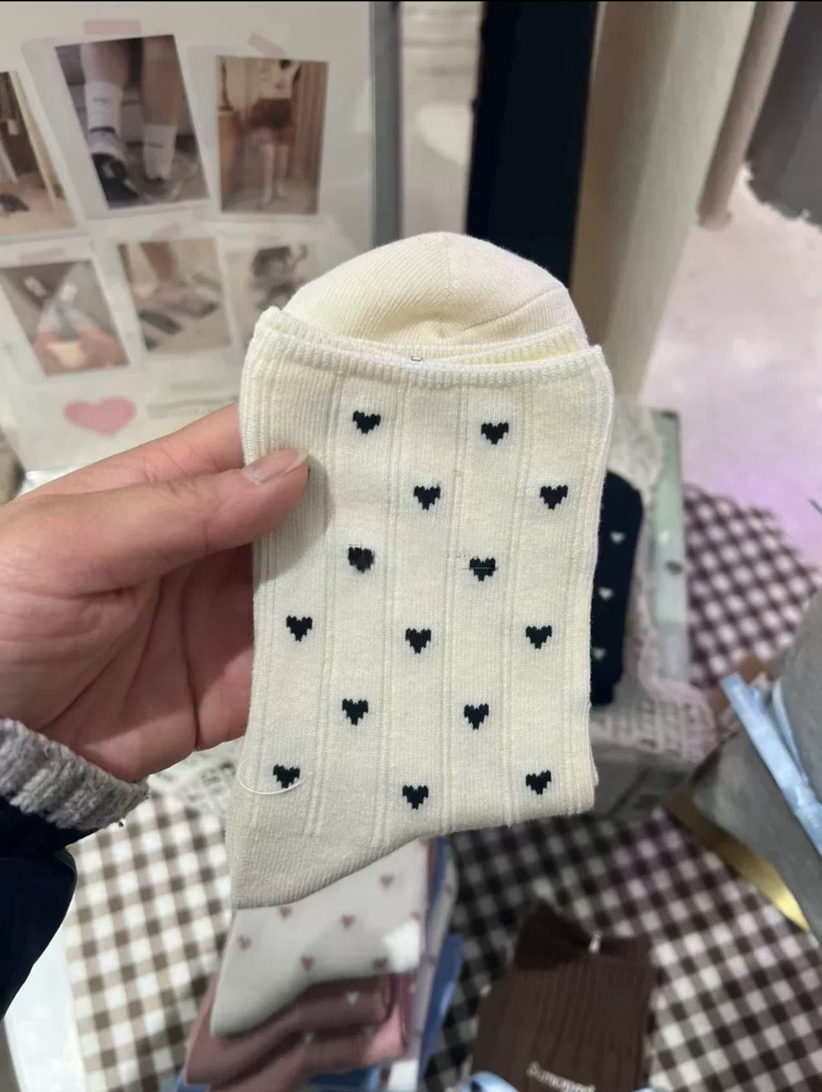 Cute Heart Print Ankle Socks for Women | Soft Cotton Everyday Socks
