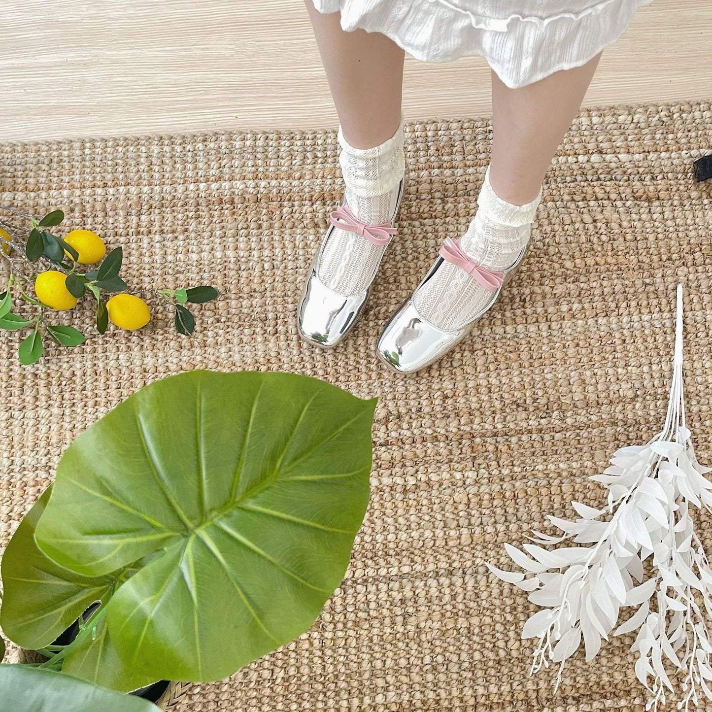 Lace Cable Calf Socks for Women | Thin Breathable Summer Mesh Socks