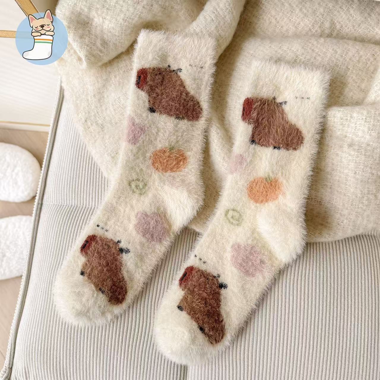 Cozy Fuzzy Crew Socks | Warm Plush Winter Women's Lounge Socks