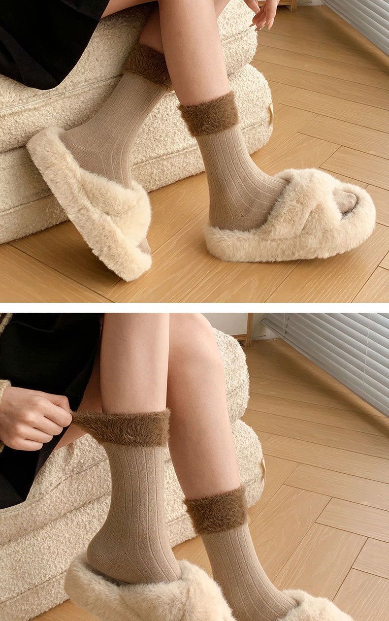 Fuzzy Cozy Crew Socks | Warm Winter Socks for Women
