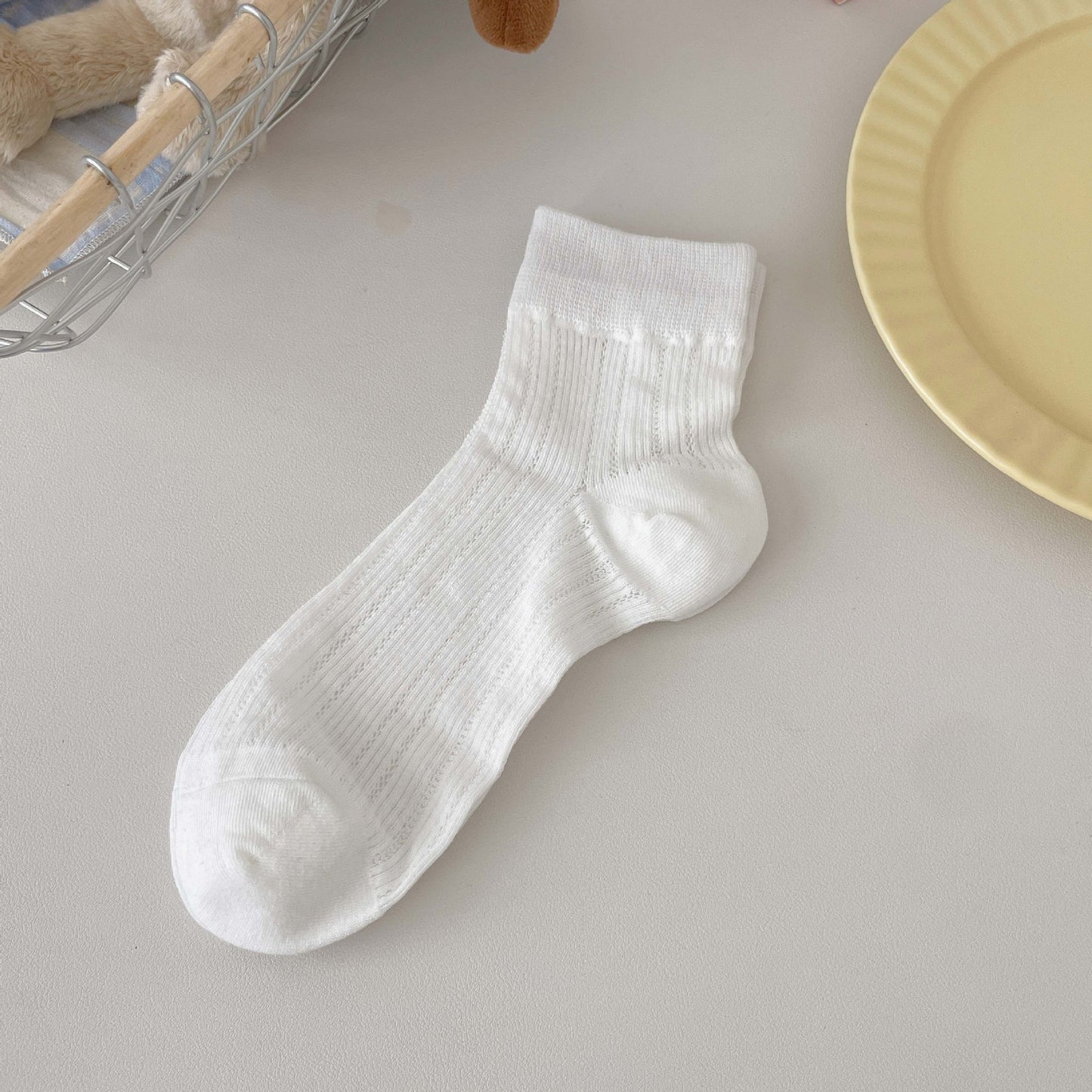 Breathable Mesh Ankle Socks for Women | Solid Ballet Summer Socks