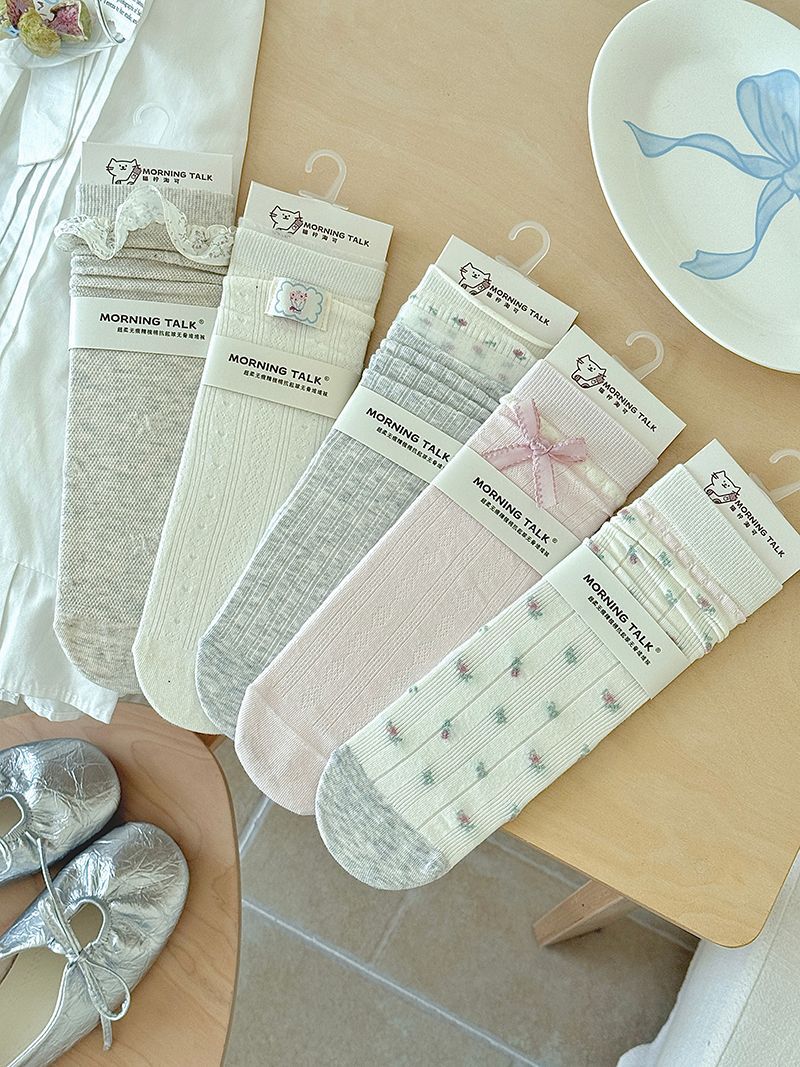 Seamless Cotton Crew Socks for Women | Fresh Pastel Slouch Socks