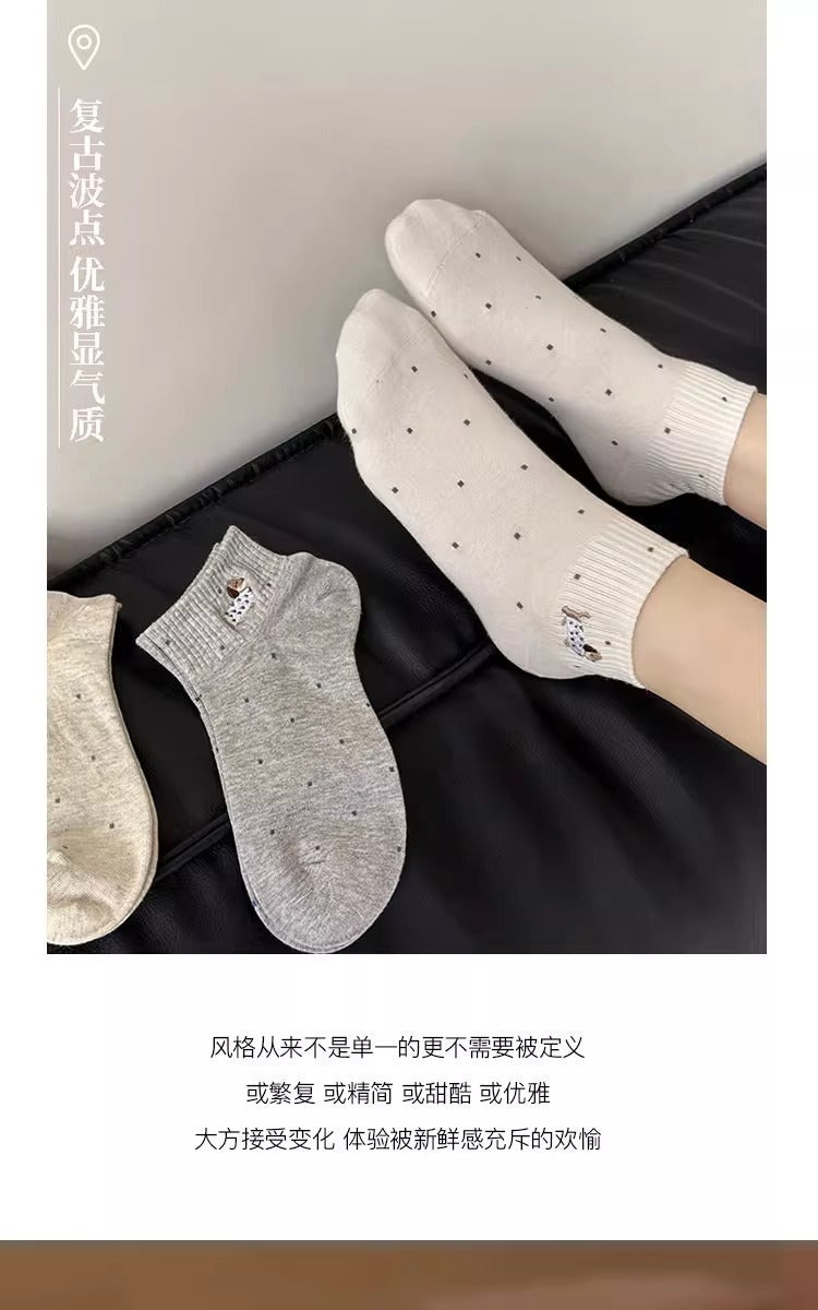 Cute Dachshund Dot Ankle Socks for Women | Breathable Summer Socks