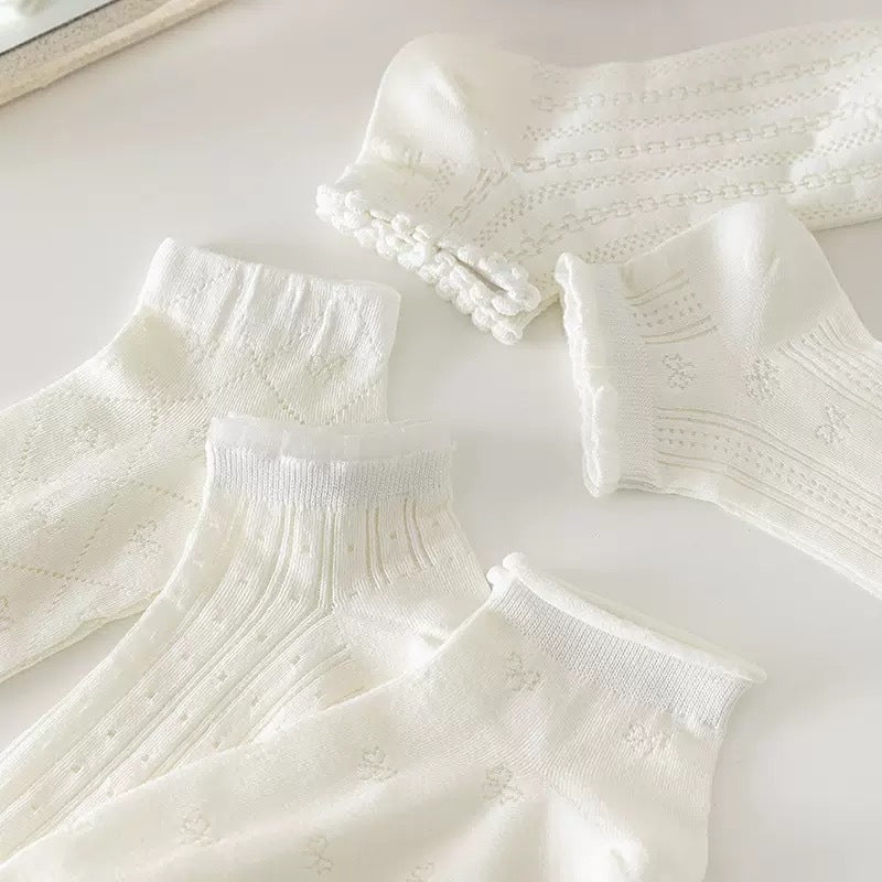 Feminine Bow Ankle Socks | Combed Cotton Women's Socks