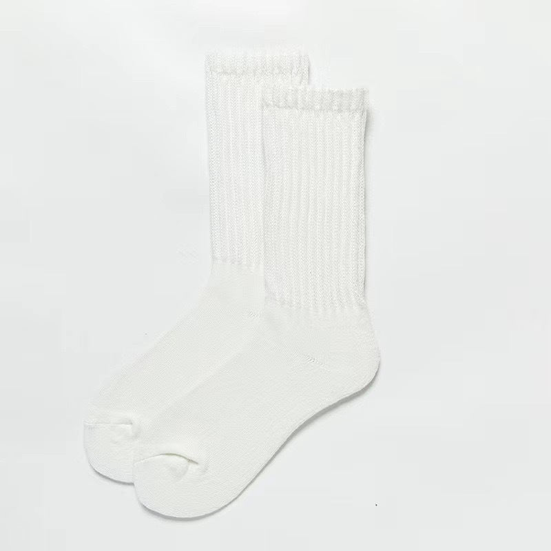 Cozy Slouchy Crew Socks for Women | Thick Solid Casual Socks