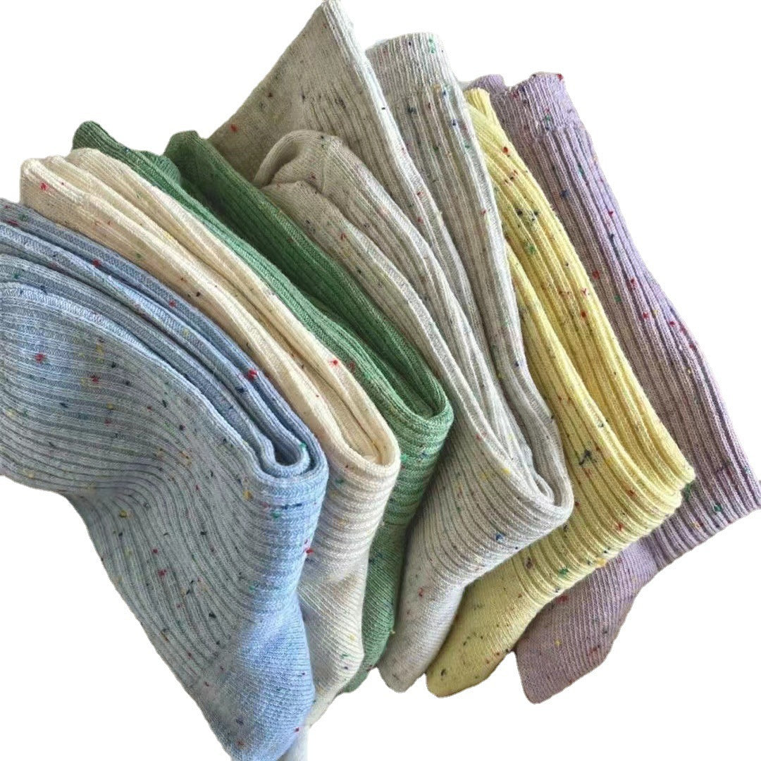 Speckled Cotton Crew Socks for Women | Everyday Mid Calf Socks