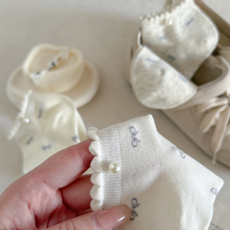 Dainty Bow Ruffled Ankle Socks for Women | Summer Thin Socks