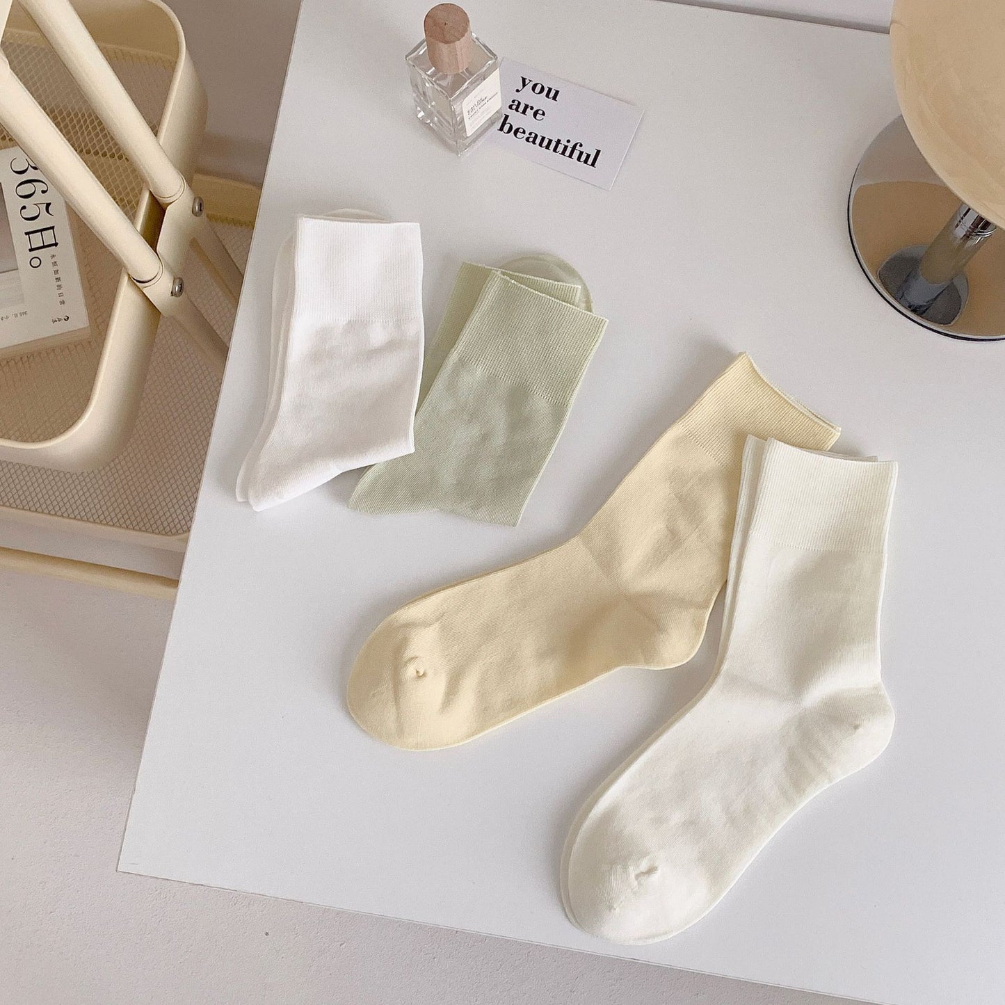 Seamless Cotton Crew Socks for Women | Loose Top Everyday Socks