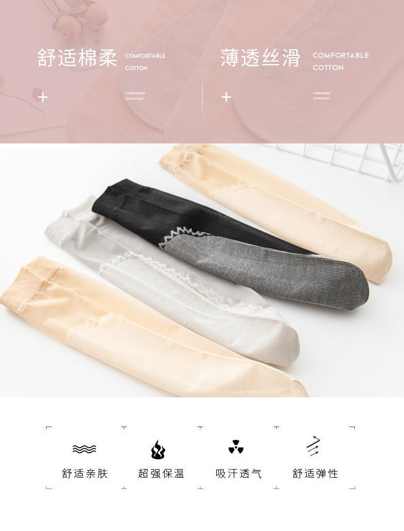 Cotton Sole Sheer Dress Socks | Non-Slip Snag Resistant Women's Socks