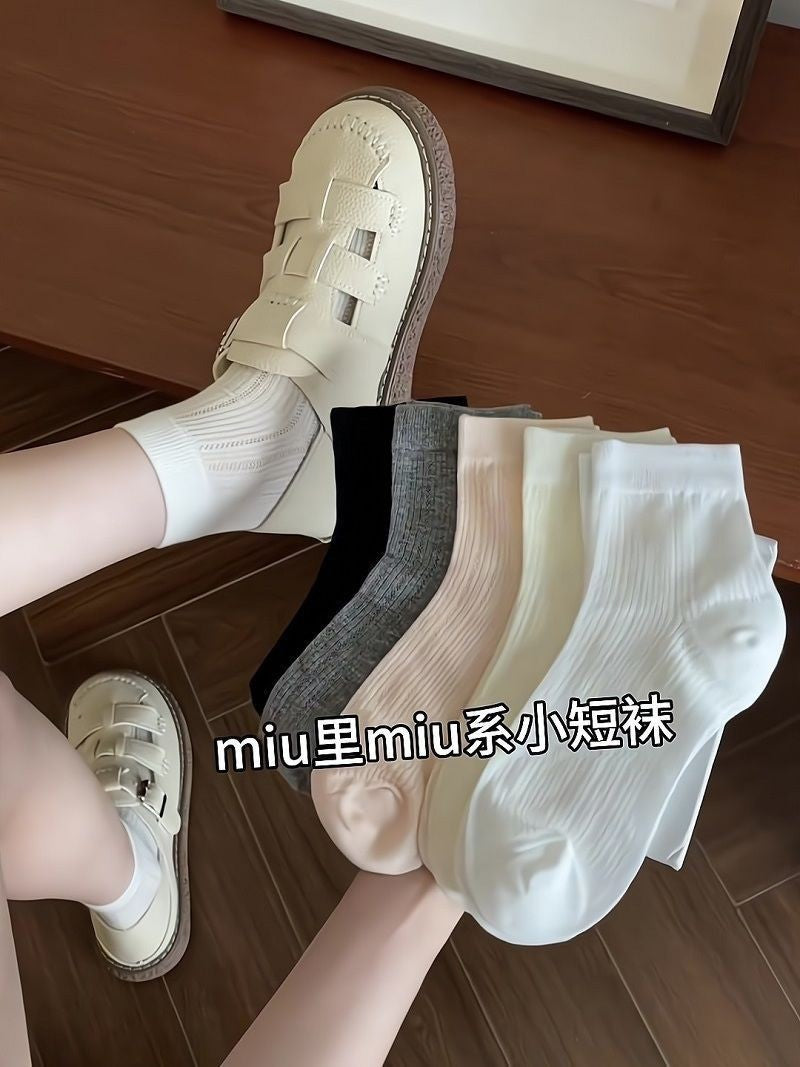 Breathable Mesh Ankle Socks for Women | Summer Thin Solid Socks
