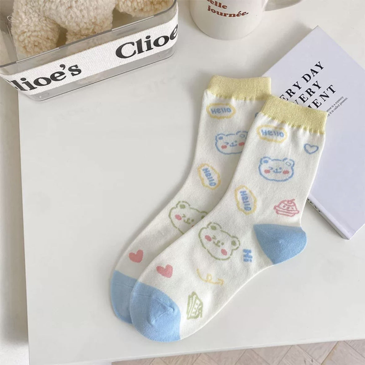 Cute Patterned Crew Socks for Women | Breathable Cotton Summer Socks