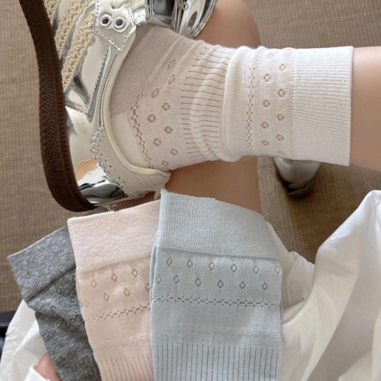 Breathable Mesh Crew Socks | Ballet Style Summer Socks for Women