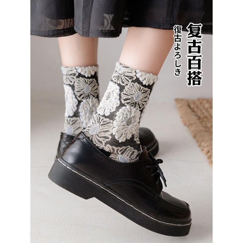 Vintage Patterned Crew Socks | Retro Academy Women's Socks