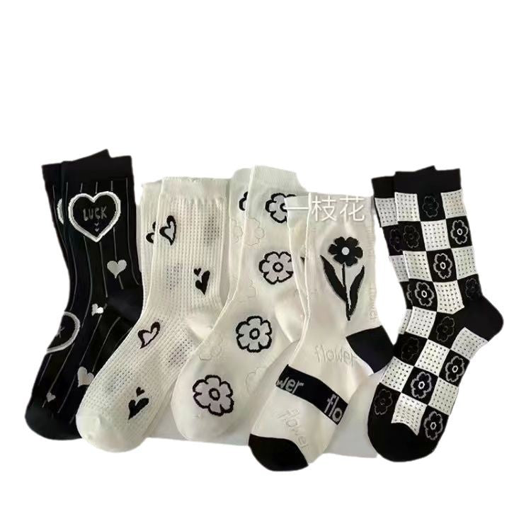 Patterned Crew Socks for Women | Breathable Summer Mesh Socks
