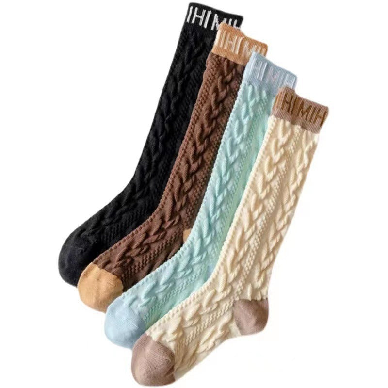 Cable Knit Knee High Socks for Women | Vintage Patterned Socks