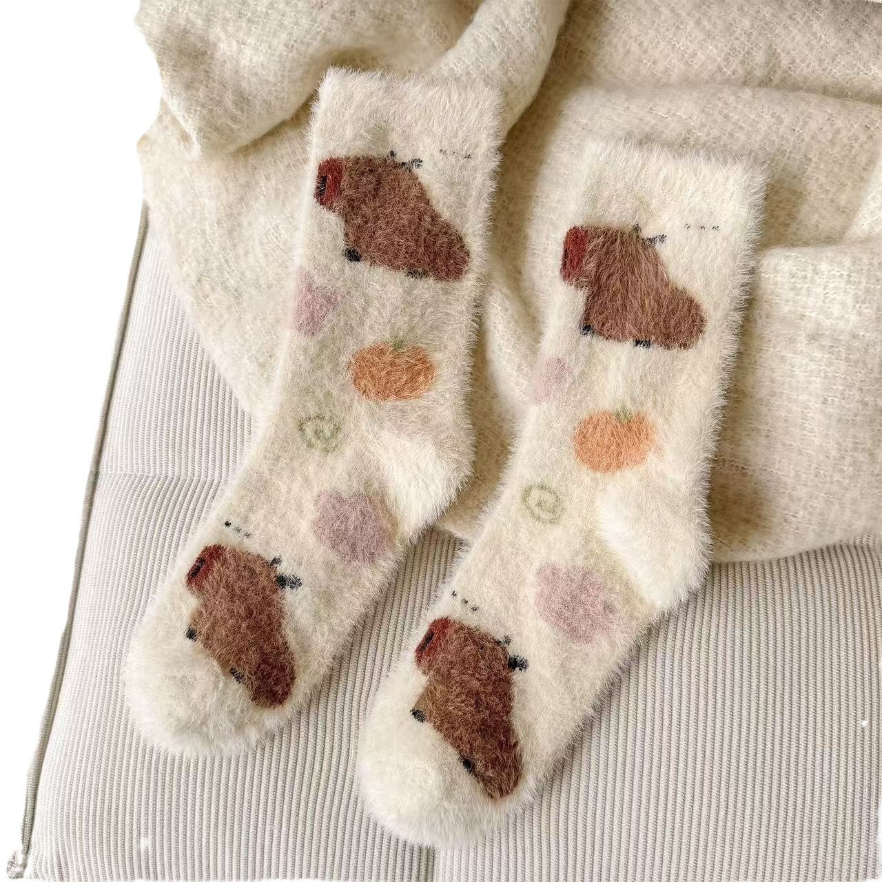 Cozy Fuzzy Crew Socks | Warm Plush Winter Women's Lounge Socks