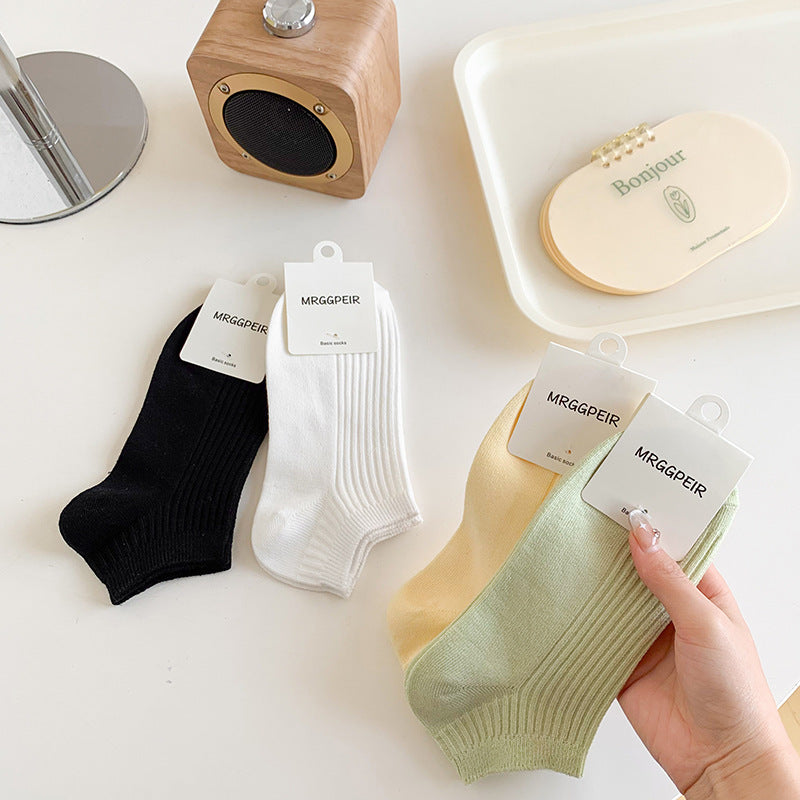 Solid Cotton Ankle Socks for Women | Breathable Everyday Short Socks
