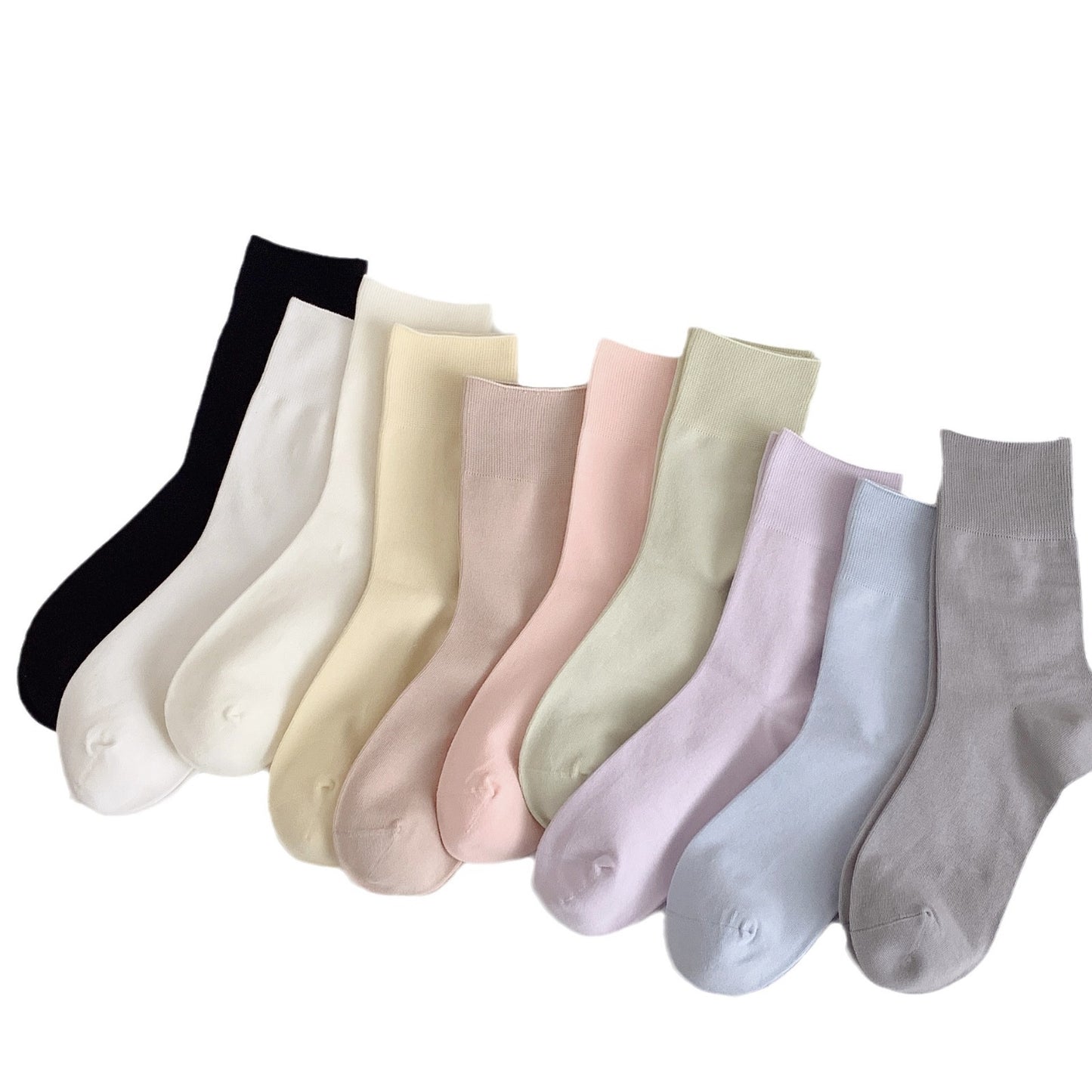 Seamless Cotton Crew Socks for Women | Loose Top Everyday Socks