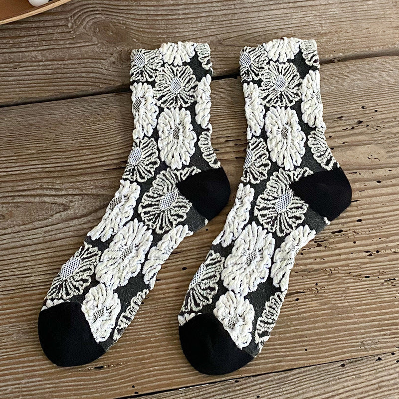 Vintage Patterned Crew Socks | Retro Academy Women's Socks