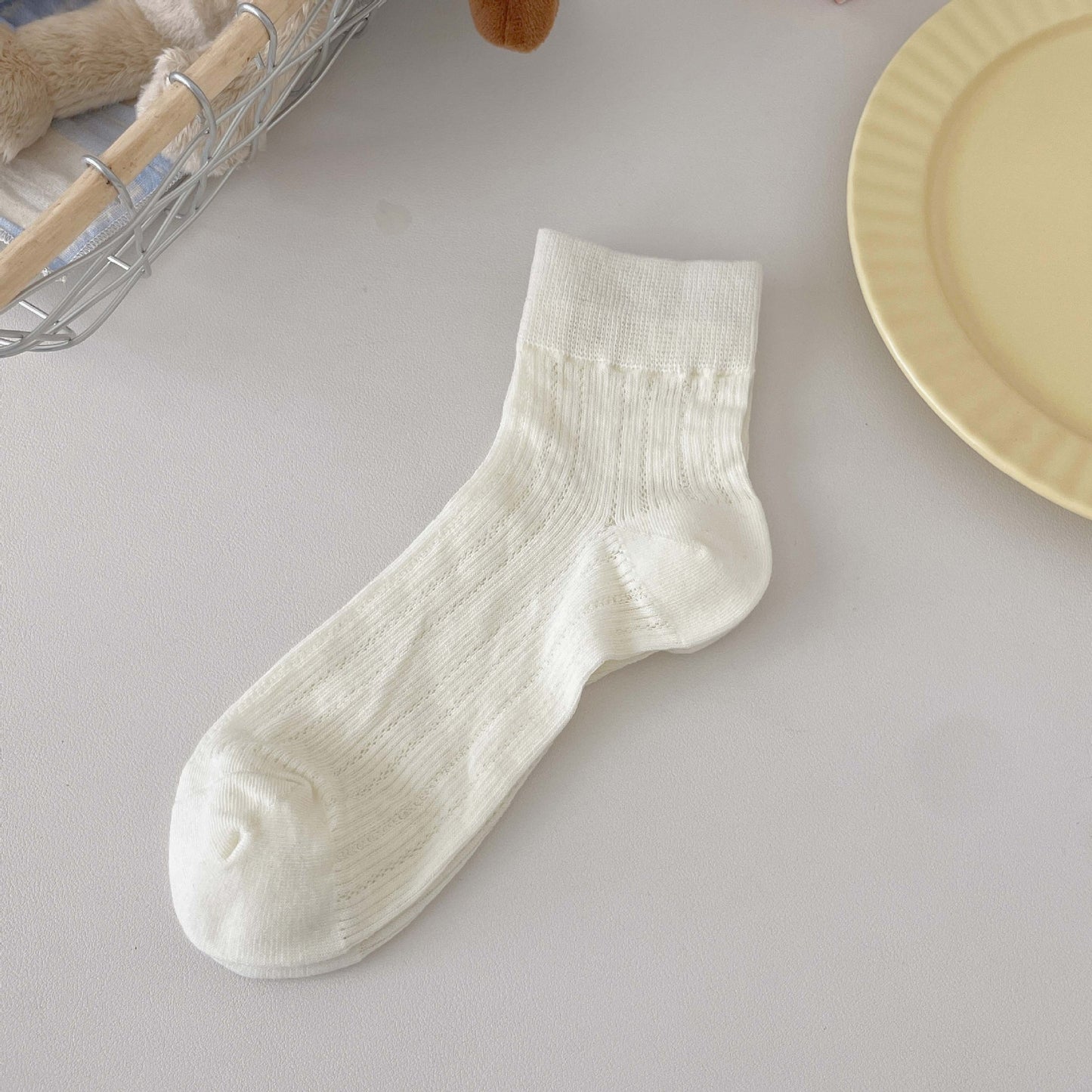 Breathable Mesh Ankle Socks for Women | Solid Ballet Summer Socks