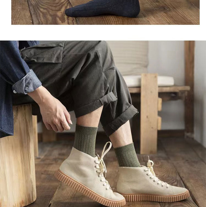 Combed Cotton Crew Socks for Men | Breathable Moisture-Wicking