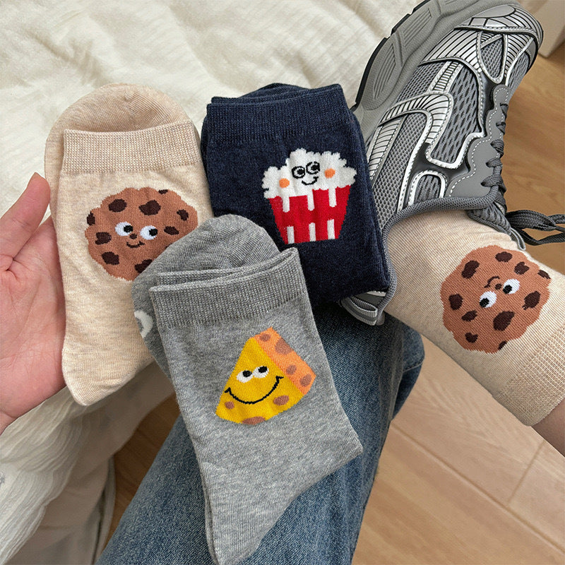 Cute Novelty Crew Socks | Fun Food Print Socks for Women