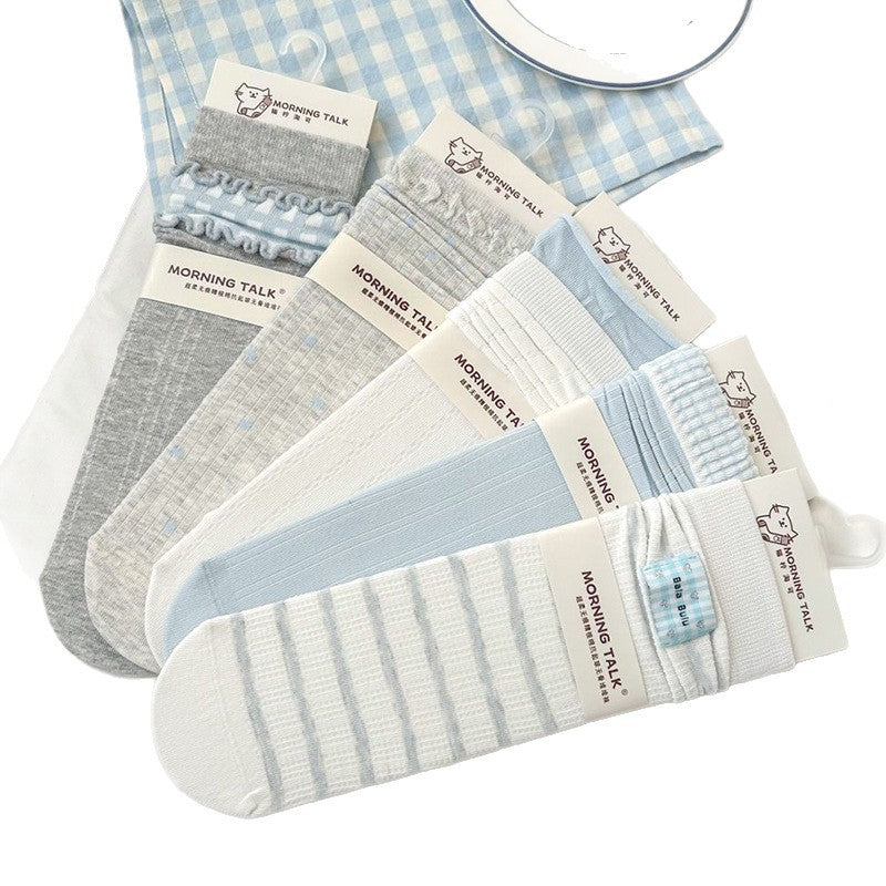 Cotton Crew Socks for Women | Seamless Breathable Fashion Socks