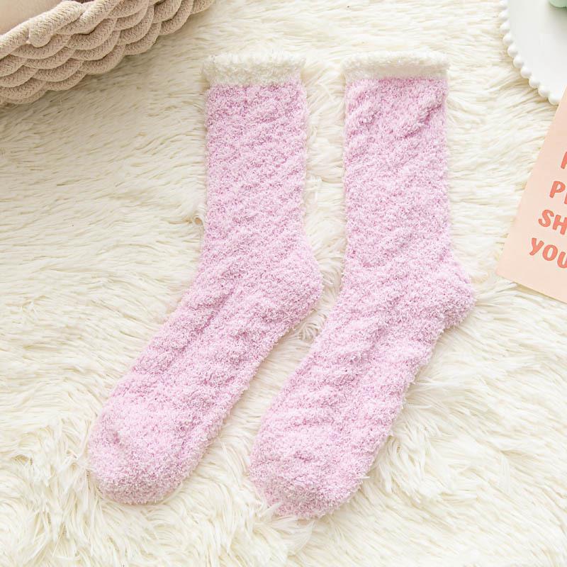 Cozy Fuzzy Coral Fleece Socks | Warm Winter Lounge Socks for Women