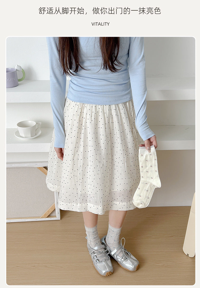 Floral Mesh Cotton Crew Socks for Women | Breathable Spring Summer