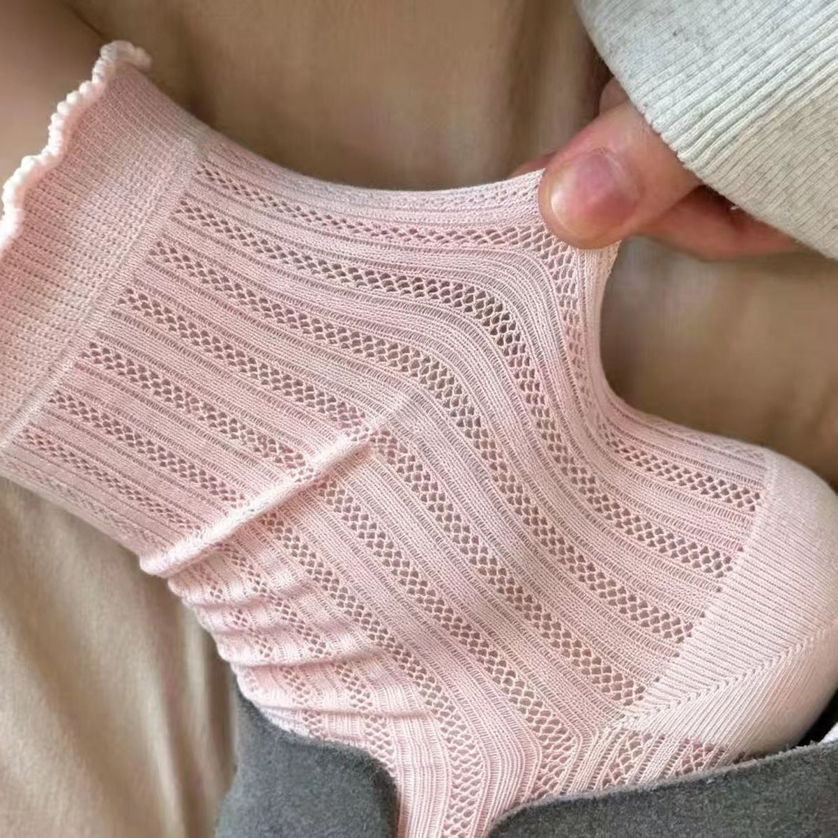 Breathable Thin Crew Socks for Women | Lightweight Summer Socks