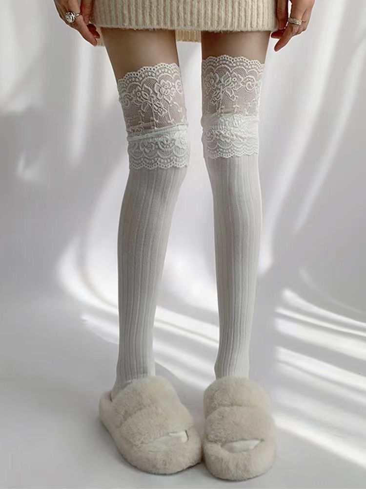 Women's Lace Thigh High Socks | Over The Knee Fashion Socks
