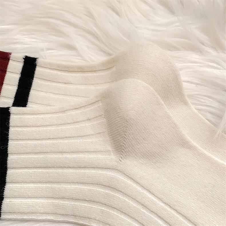 Striped Cotton Crew Socks for Women | Breathable Winter Everyday Socks