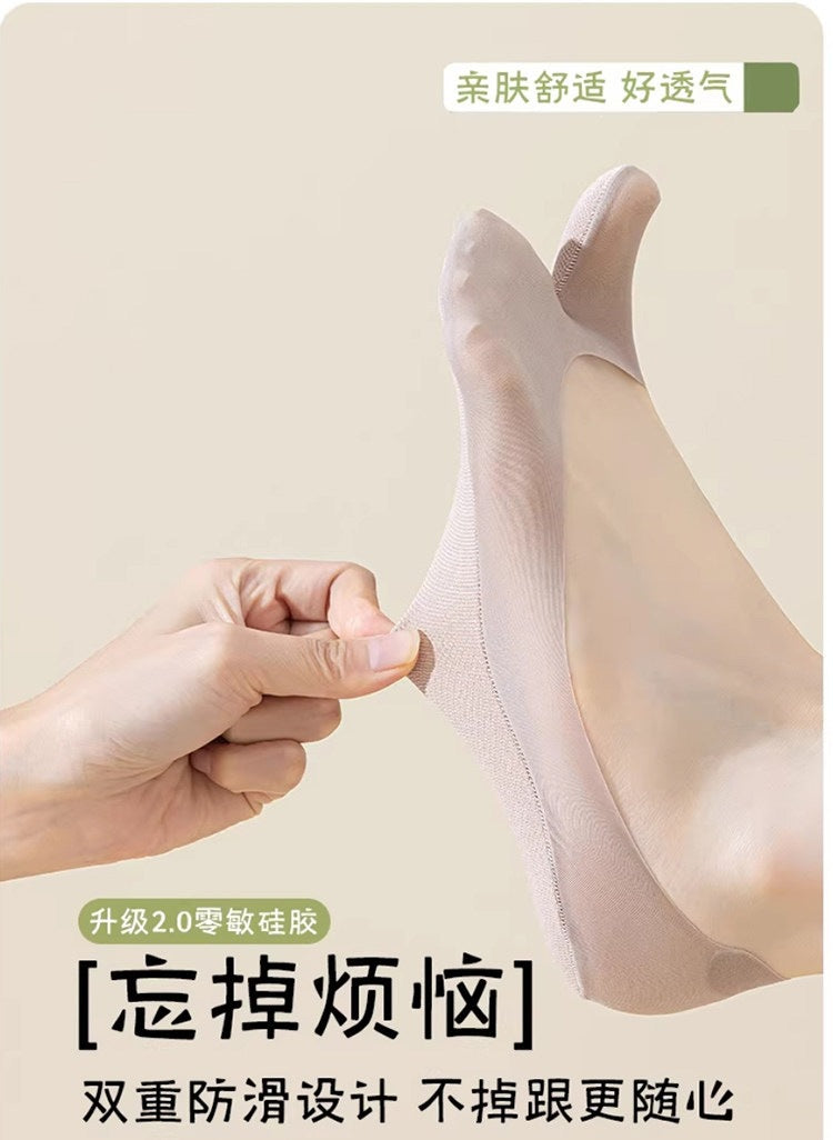 Women's Split Toe No Show Socks | Non Slip Invisible Summer Socks