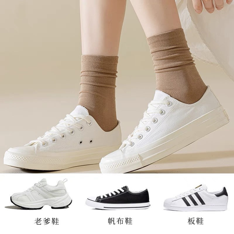 Slouch Crew Socks for Women | Soft Neutral Meillard Everyday Socks