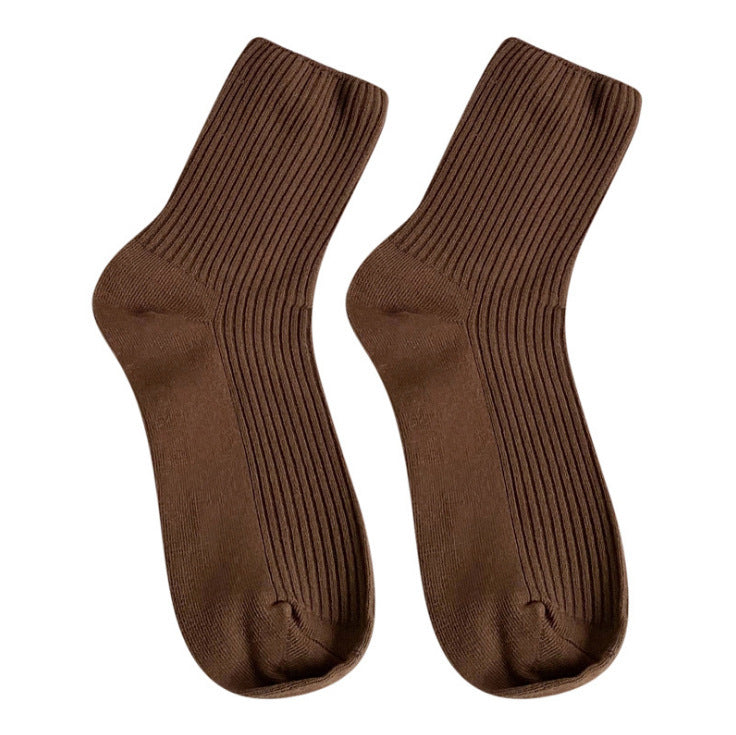 Trendy Slouch Crew Socks | Solid Neutral Socks for Women
