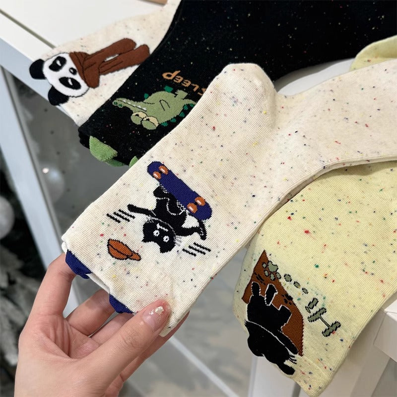 Cute Novelty Crew Socks | Fun Cartoon Patterned Socks for Women